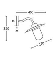 DEKSEL: Matte Aged Copper Exterior Wall Lamp With Clear Glass IP54