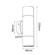 GU10 Exterior Wall Pillar Spot Lights (Black Aluminium) IP65