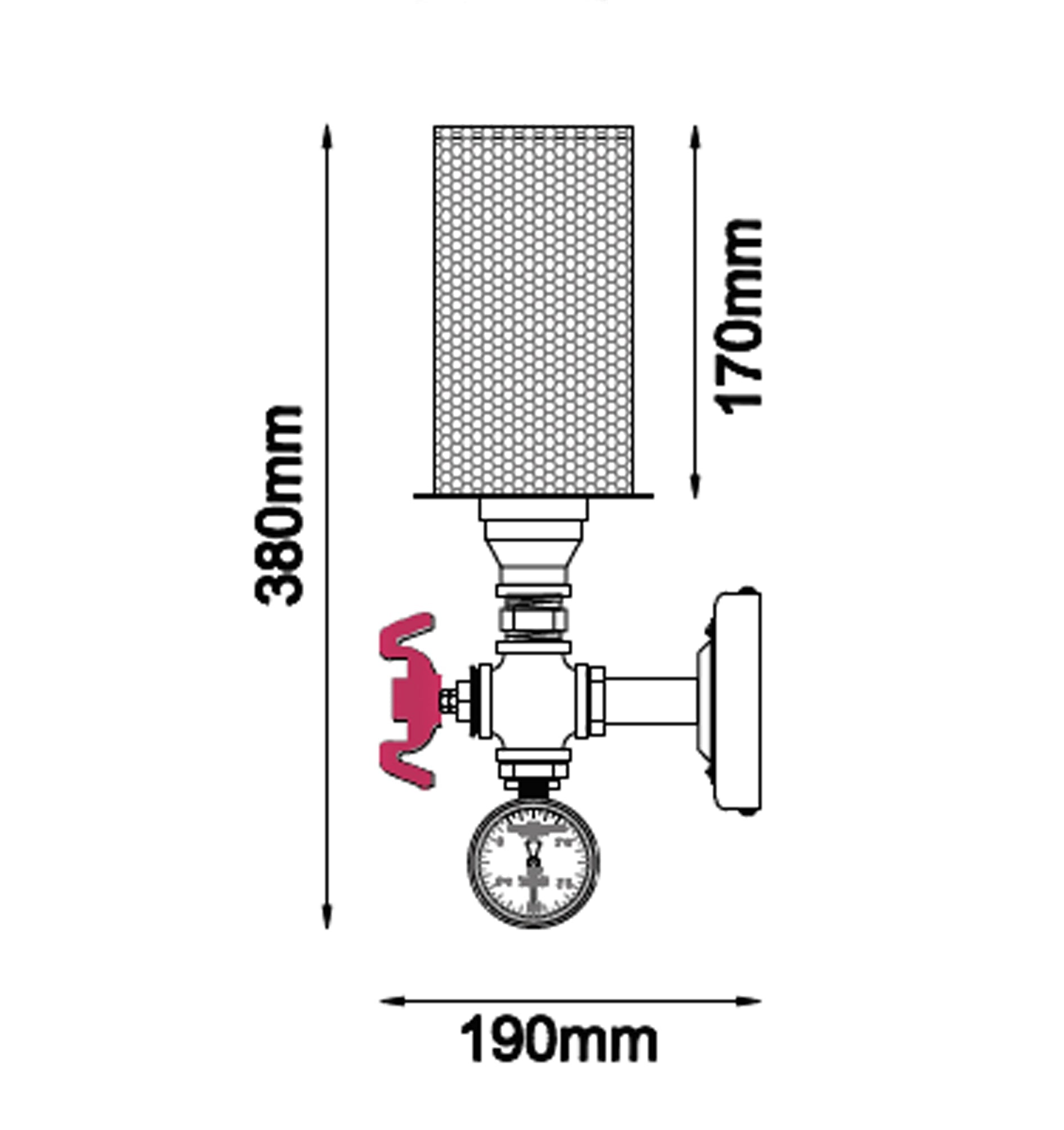 VENETO: Industrial Aged Iron Decorative Wall Light