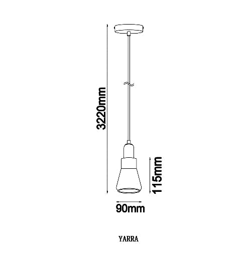 YARRA: GU10 Smokey Black Glass Flute Pendant Light