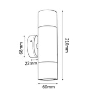 GU10 Exterior Wall Pillar Spot Lights (Titanium Aluminium) IP65