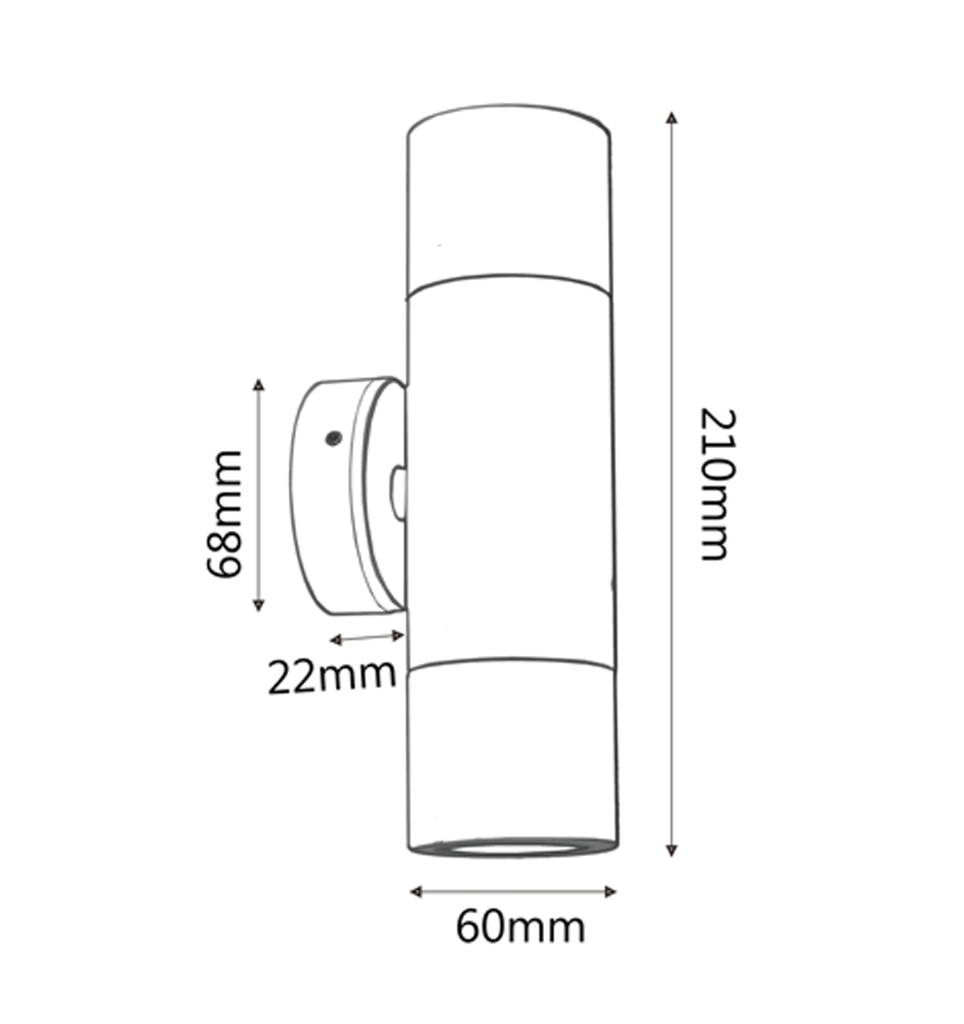 GU10 Exterior Wall Pillar Spot Lights (Titanium Aluminium) IP65
