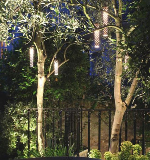 TREEC: Exterior 12V MR11 Solid Copper Tree Pendant Light IP23