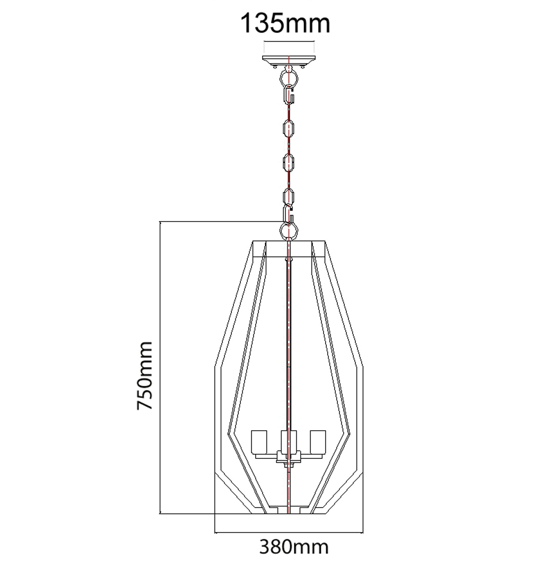 GAMBA: Industrial White Rustic Narrow Angular Cage Pendant Light