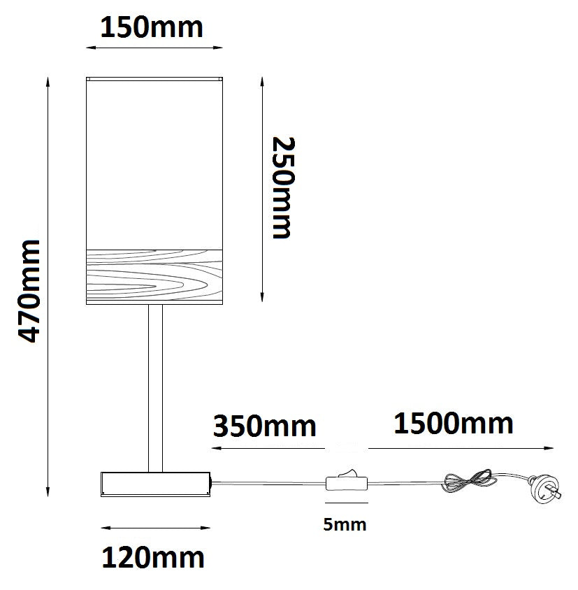 TAMBURA: Scandinavian Small Oblong Shape Table Lamps