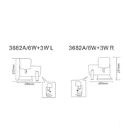 VIGO: City Series LED 2 Switch Frosted Glass Deco Wall Light & Reading Light (with USB charger)