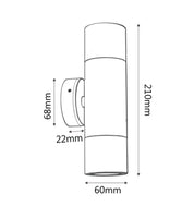 GU10 Exterior Wall Pillar Spot Lights (White Aluminium) IP65