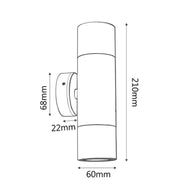 MR16 Exterior Wall Pillar Spot Lights (Black Aluminium) IP65