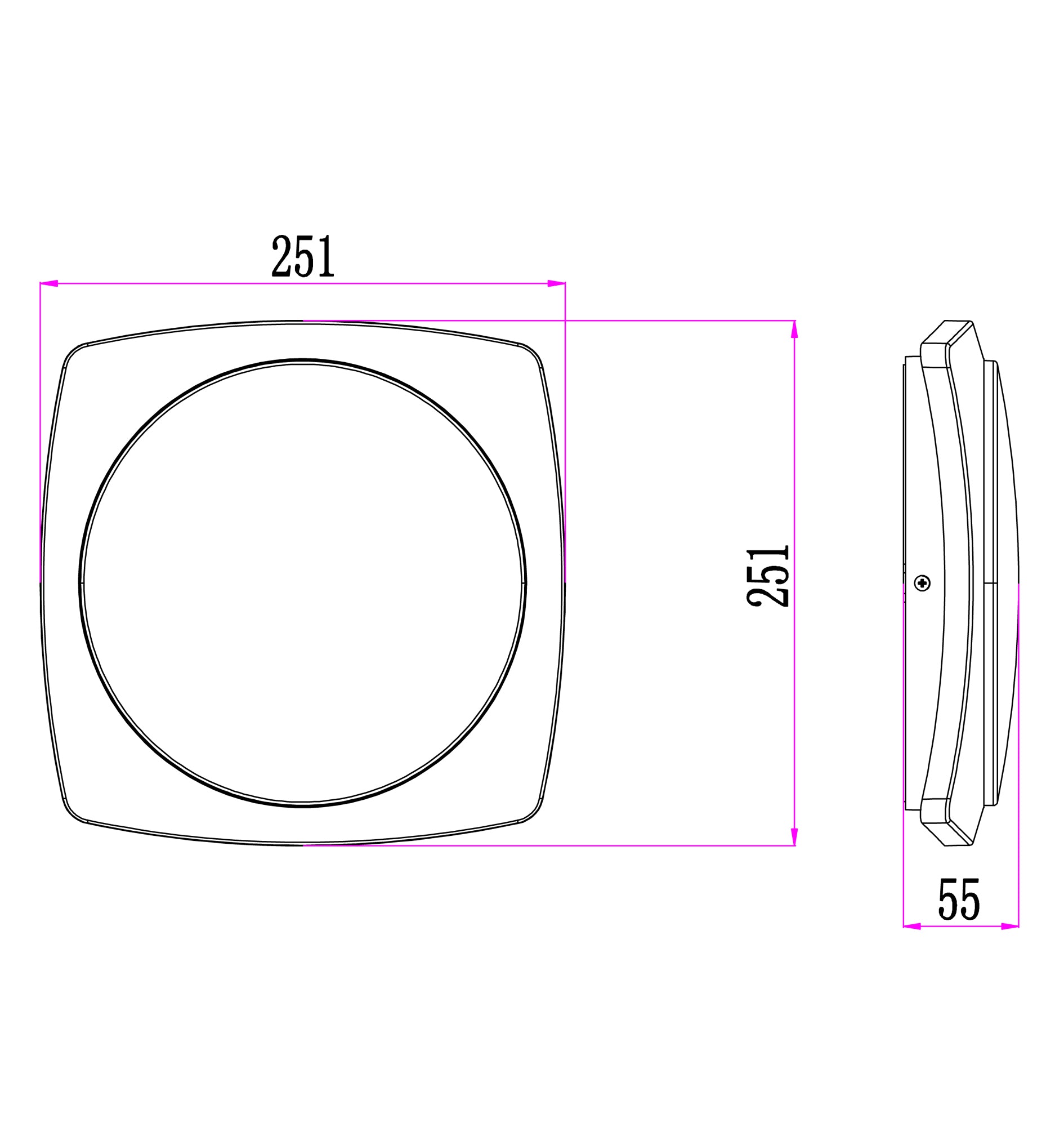 ULAN: Exterior LED Square Wall Ceiling Lights IP65