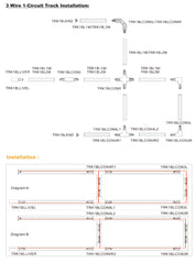3 Wire 1 Circuit Universal Tracks, Connectors, End Cap & Live End