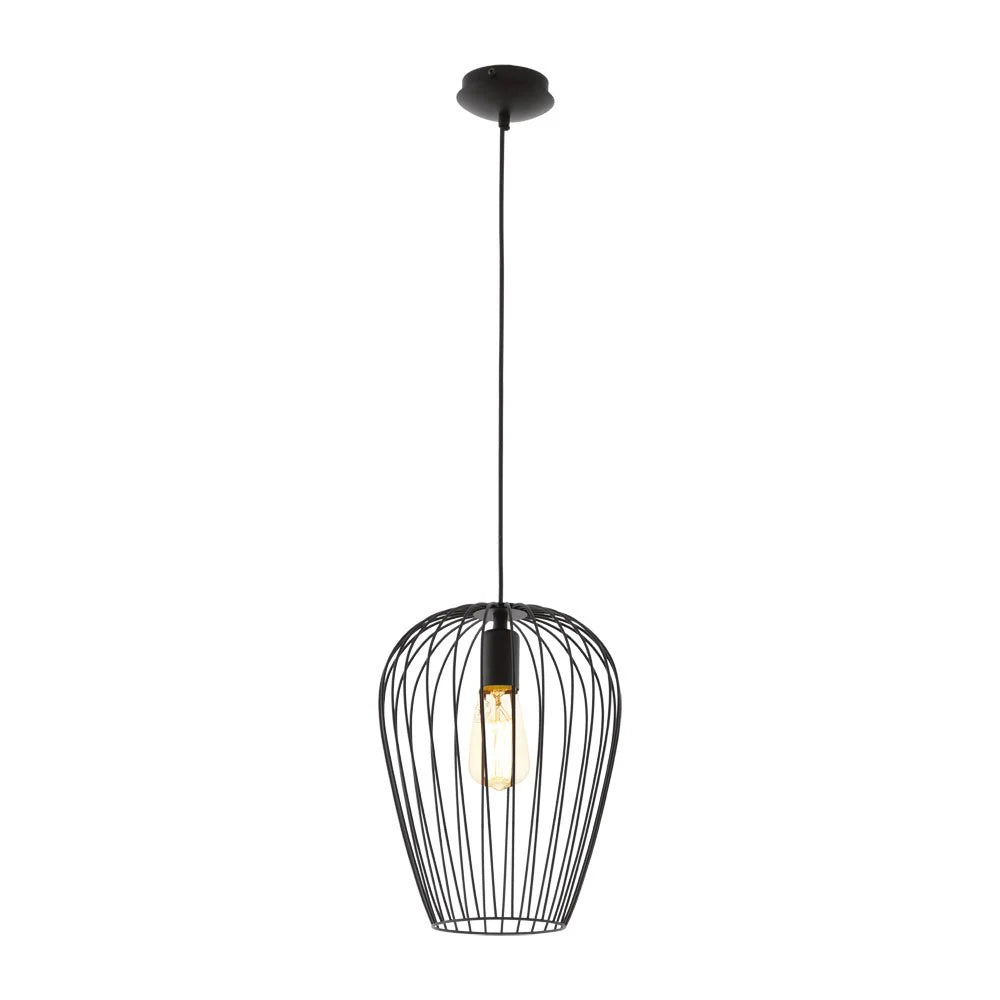 Newtown 1 Light Pendant Black 275mm