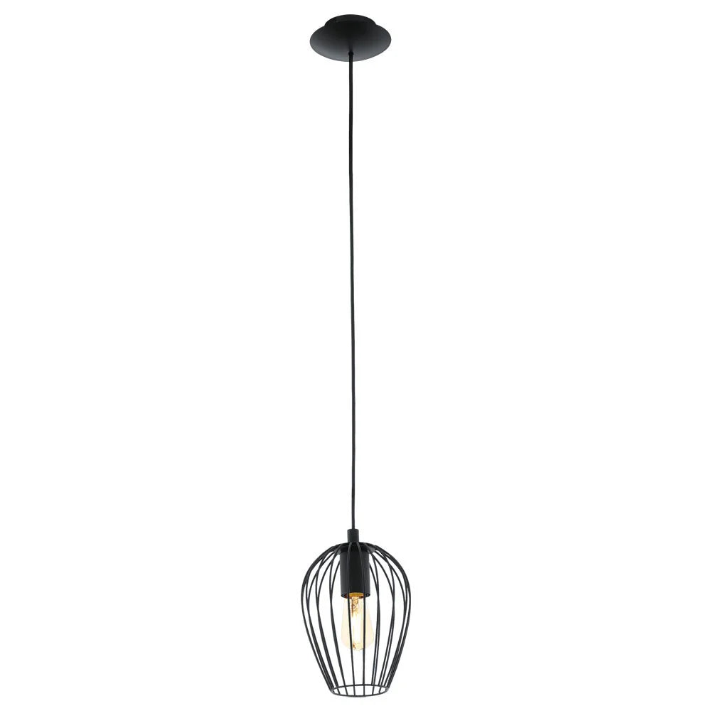 Newtown 1 Light Pendant Black 160mm