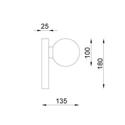 CLA BALLE Interior Round Opal Diffuser with Oblong Base Wall Lights