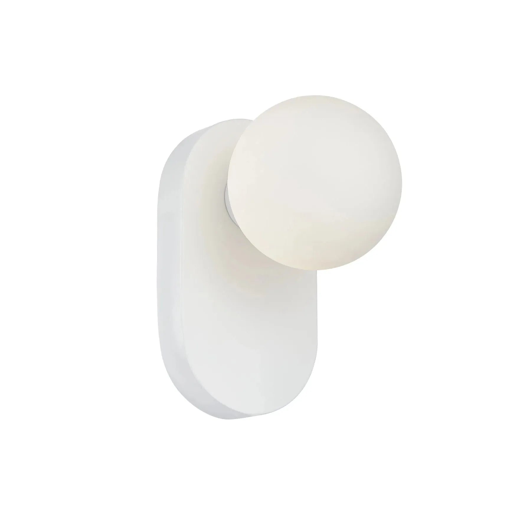 CLA BALLE Interior Round Opal Diffuser with Oblong Base Wall Lights