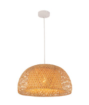 Interior Natural Bamboo Finish 1 Light Pendant 380mm