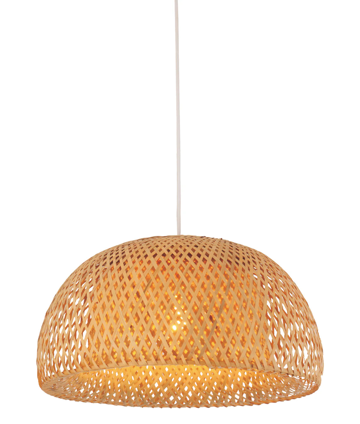 Interior Natural Bamboo Finish 1 Light Pendant 450mm