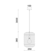 Interior Cylinder Brown/Natural Bamboo Cage 1 Light Pendant