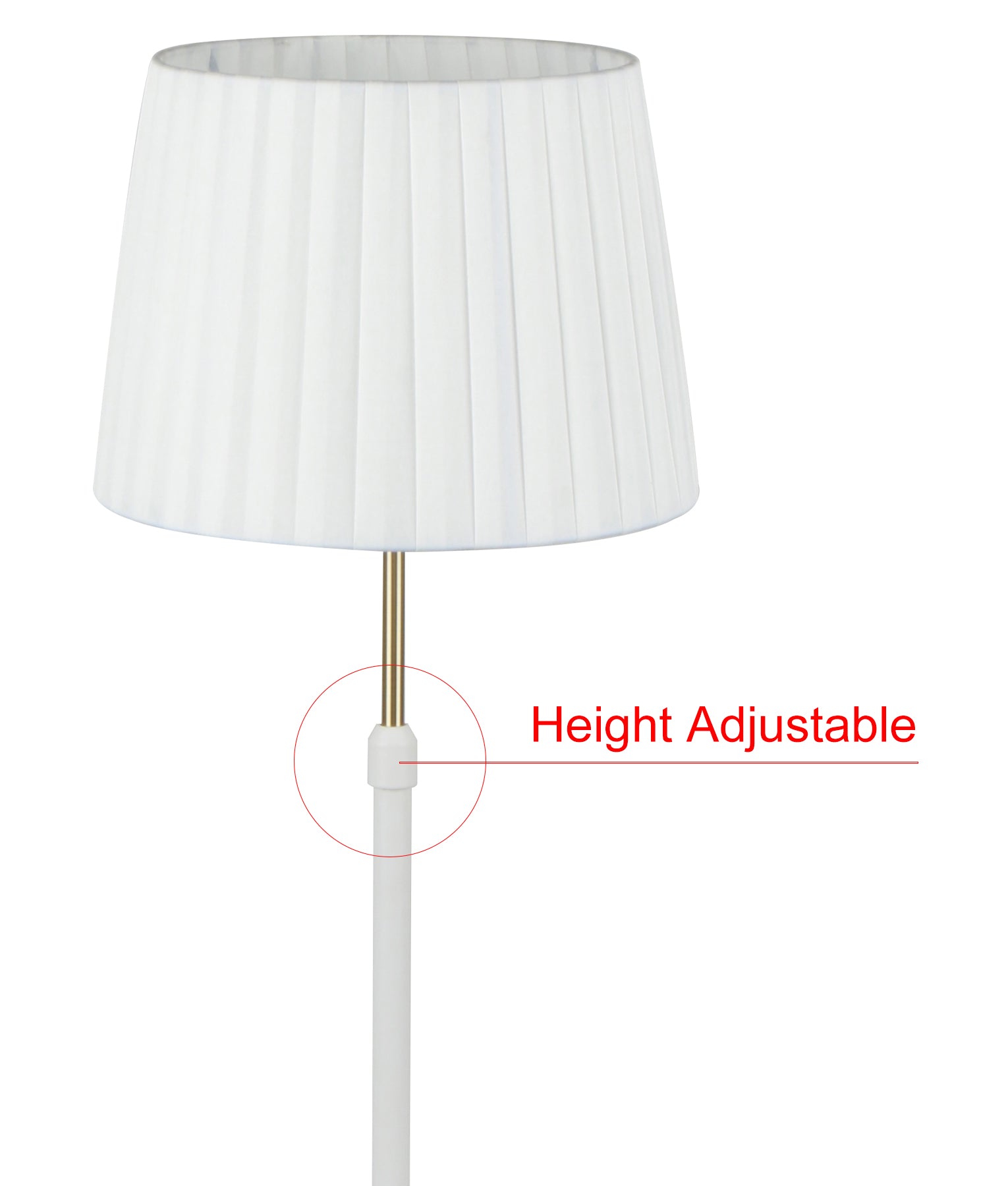 CRECER: Interior Slanted Pleated Shade Height Adjustable Floor Lamps
