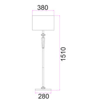 CRISTALLO: Interior Drum Shade Chrome Rod with Crystal Highlight Floor Lamp