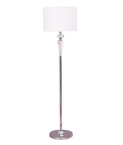 CRISTALLO: Interior Drum Shade Chrome Rod with Crystal Highlight Floor Lamp