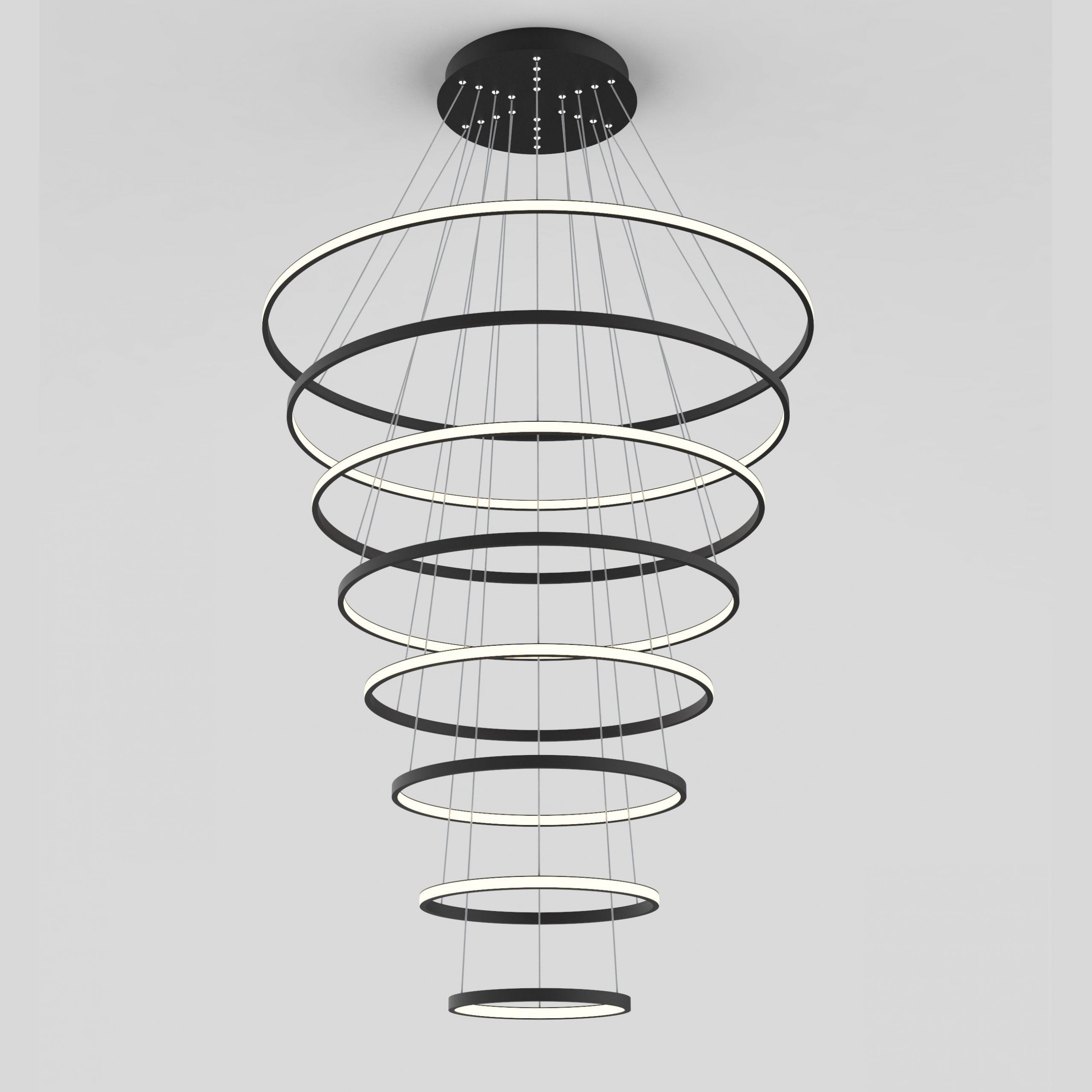 Crown 8 Ring LED Pendant - On Display in showroom