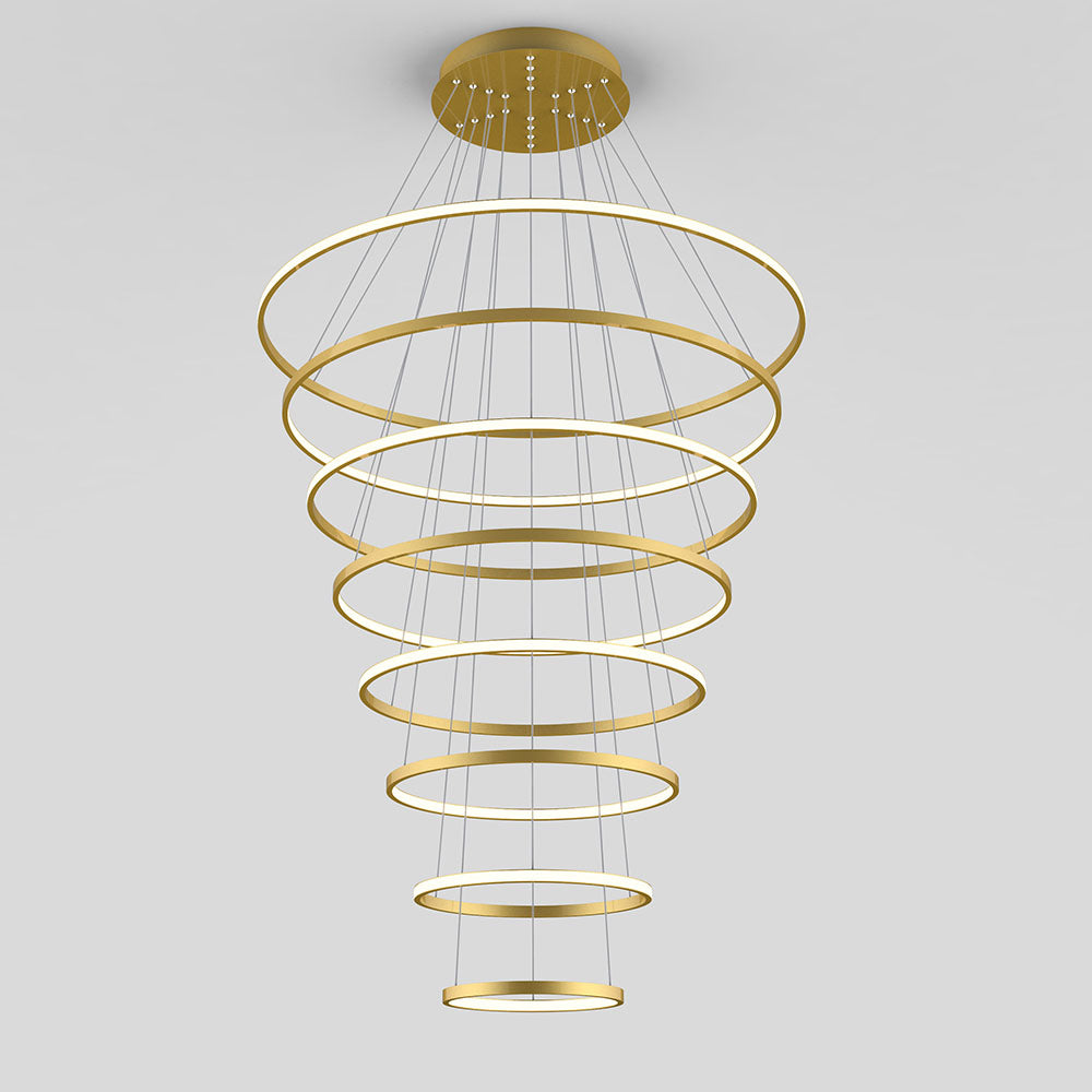 Crown 8 Ring LED Pendant - On Display in showroom