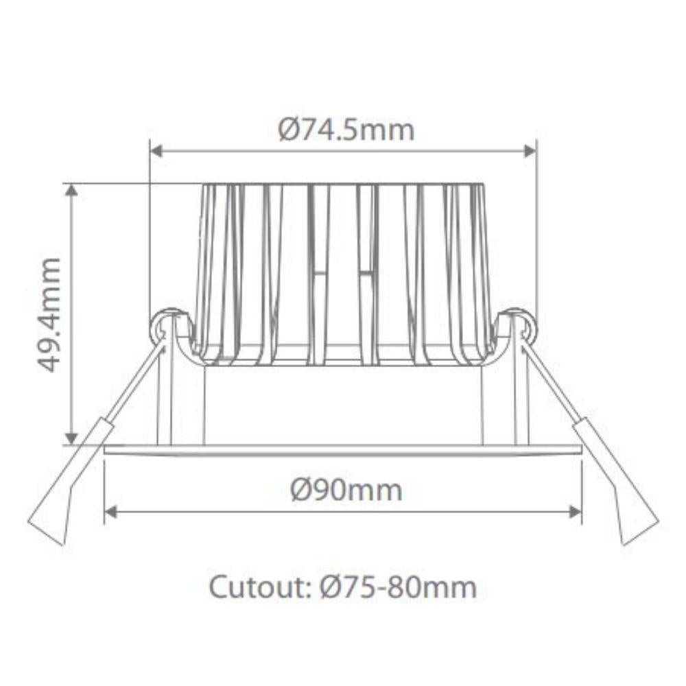 Domus AQUA-10 - 10W Tri-Colour LED Dimmable Deep Face Wet Area Downlight IP65-Domus Lighting-Ozlighting.com.au