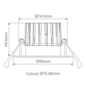 Domus AQUA-10 - 10W Tri-Colour LED Dimmable Deep Face Wet Area Downlight IP65-Domus Lighting-Ozlighting.com.au