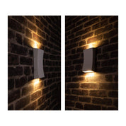 Domus DENT-2-WB - 2X6W LED Tri-Colour Up/Down Modern Exterior Wall Light IP54-Domus Lighting-Ozlighting.com.au