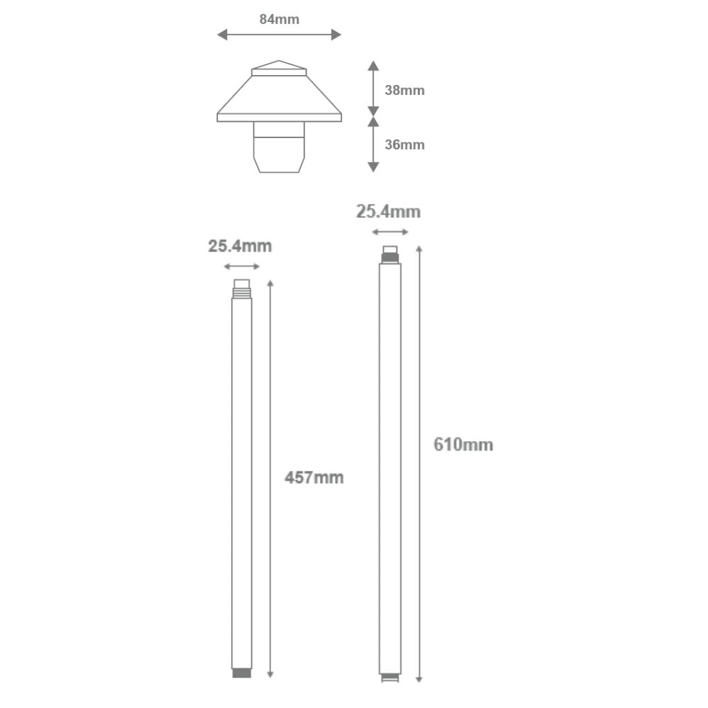 Domus DUSK-PATH-S - 4W 12V DC LED Tri-Colour G4 Replaceable Exterior Small Hooded Spike Path Light IP65 Solid Brass - DRIVER REQUIRED-Domus Lighting-Ozlighting.com.au