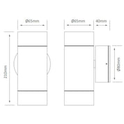 Domus ELITE - 1/2xGU10 LED Exterior Down Only / Up/Down Wall Light IP65-Domus Lighting-Ozlighting.com.au