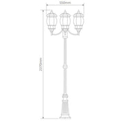 Domus GT-1045 Vienna - Three Head Curved Arm Tall Post-Domus Lighting-Ozlighting.com.au