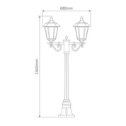 Domus GT-425 Turin - Twin Head Short Post Light-Domus Lighting-Ozlighting.com.au