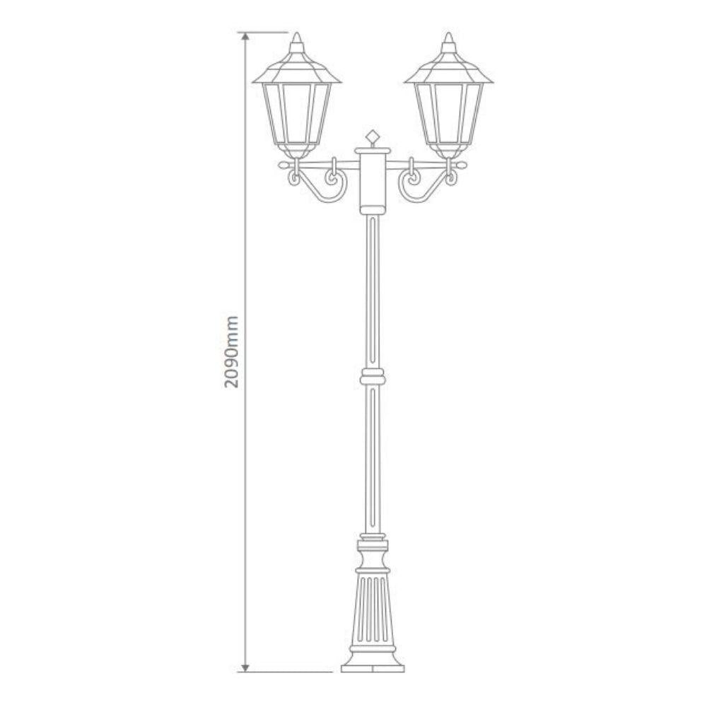 Domus GT-427 Turin - Twin Head Medium Post Light-Domus Lighting-Ozlighting.com.au