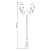 Domus GT-427 Turin - Twin Head Medium Post Light-Domus Lighting-Ozlighting.com.au