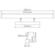 Domus MIRROR-10 - 10W LED Tri-Colour 580mm Wall Vanity or Picture Light-Domus Lighting-Ozlighting.com.au