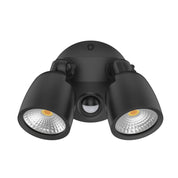 Domus MURO-ECO-20S - 20W LED Tri-Colour Twin Head Exterior Polycarbonate Coastal Spotlight With Slimline Sensor IP65-Domus Lighting-Ozlighting.com.au