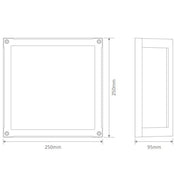 Domus YORK-12 - 12W LED Modern Exterior Flush Wall Light IP65 - 3000K/5000K-Domus Lighting-Ozlighting.com.au