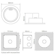 Domus YOU-3 - 3W LED Interior/Exterior Round/Square Recessed Step Light IP54-Domus Lighting-Ozlighting.com.au