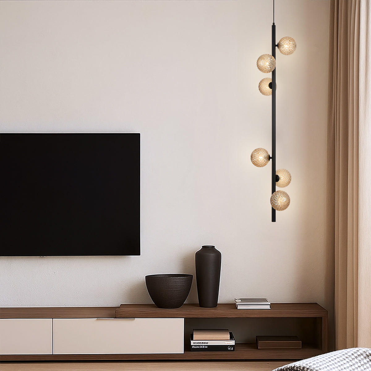 ELSON 6 LIGHT PENDANT BLACK