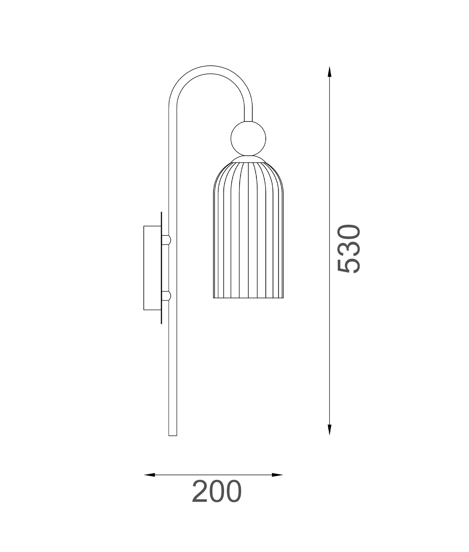 FLAUTA: Interior Round Top Cylinder Ribbed Wall Lights