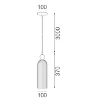 CLA Flauta Interior Round Top Cylinder Ribbed Pendant Lights