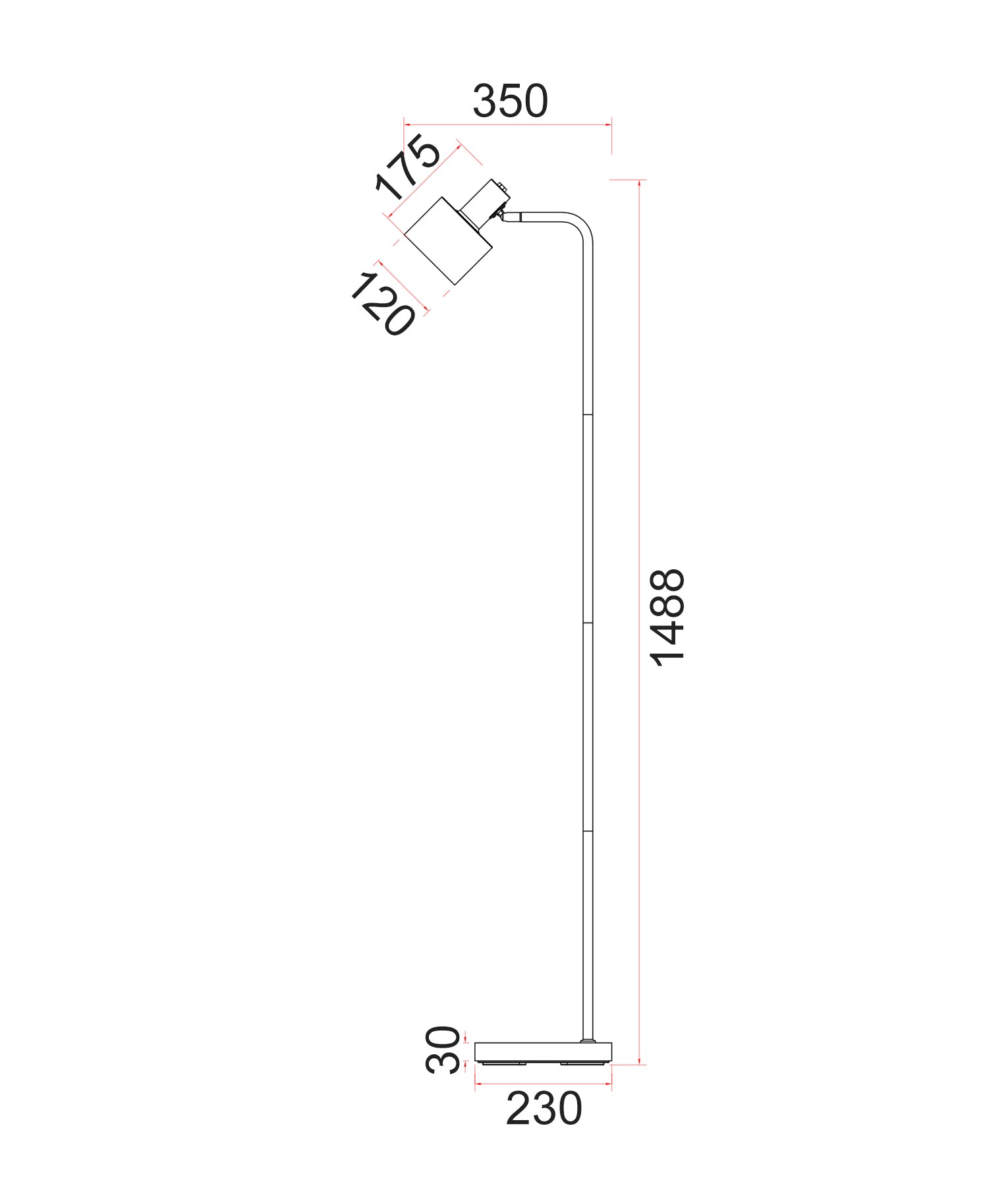 FLOTAR: Interior Cylinder Iron Shade with Antique Brass Highlight Floor Lamps
