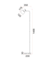 FLOTAR: Interior Cylinder Iron Shade with Antique Brass Highlight Floor Lamps