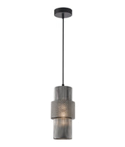HUECA: Interior Double Cylinder Ribbed with Segment Pendant Lights