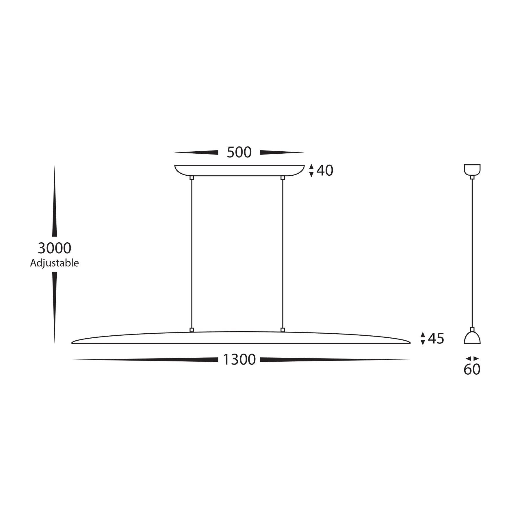 Havit HV6010T Noce Walnut Timber 1300mm Linear Pendant