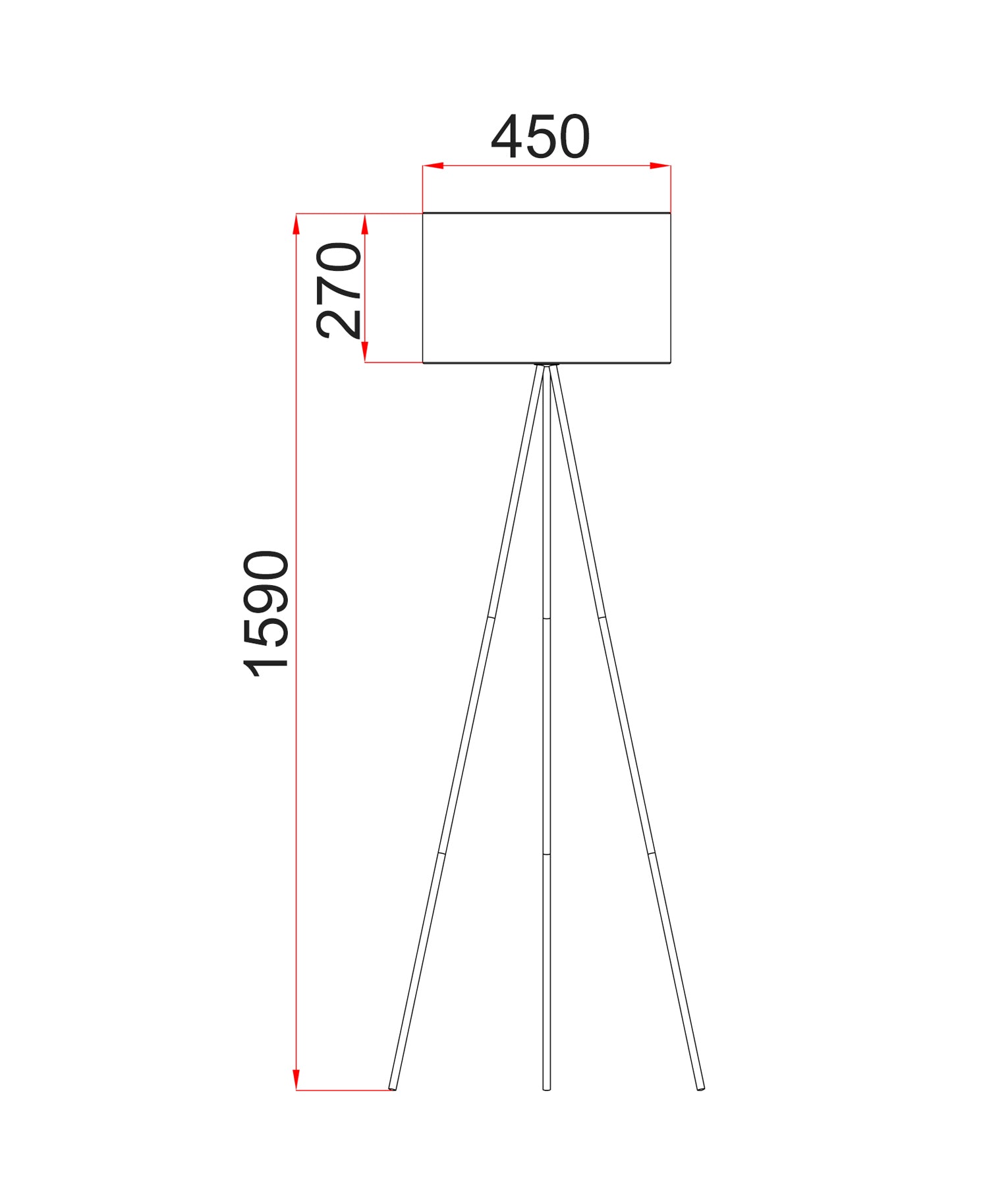 JAMBES: Drum Shade with Antique Brass Tripod Floor Lamps