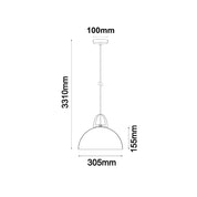 LEGNA Natural Oak 1 Light Pendant Dome Shape