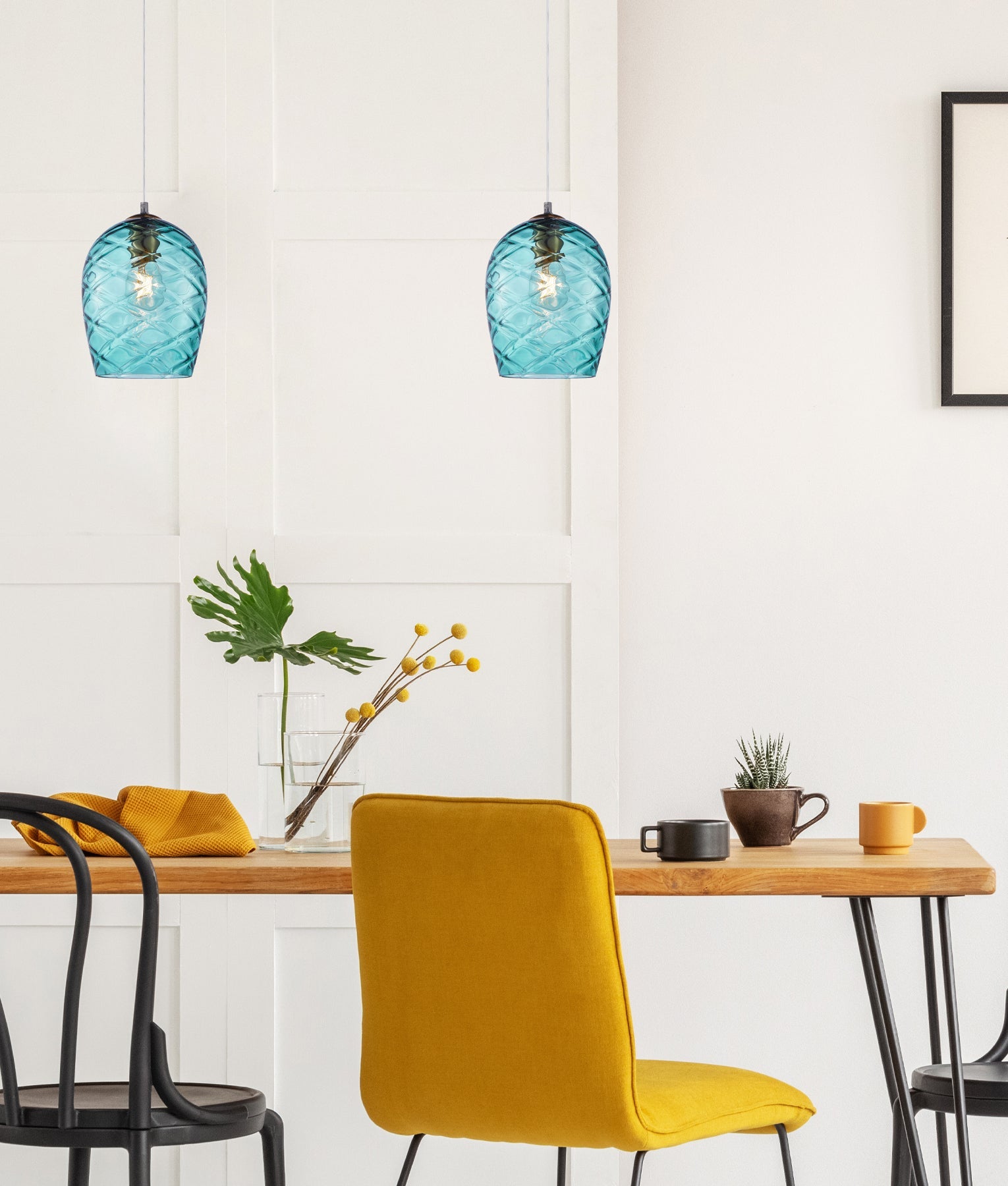 NETA: Interior Wine Glass Shade Segmented Pendant Lights