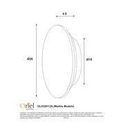 Oriel Lighting DOT 20/25 Grey Marble Tri-Colour LED Wall Light
